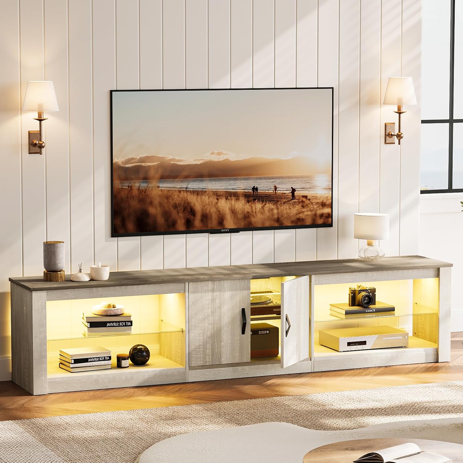 Gaming Console Entertainment Center - 80-Zoll-TV-Ständer für 75-86