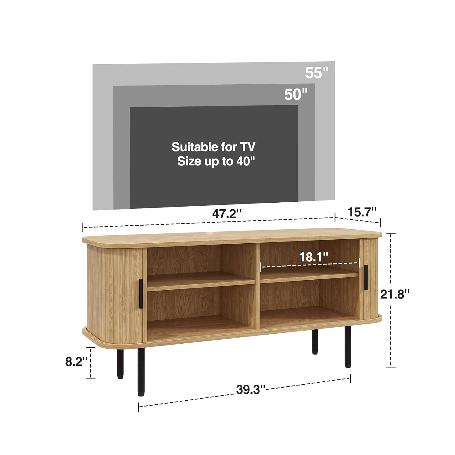 Natürlicher geriffelter TV-Stä – Gaming Console Entertainment Center Bewertung und Preis