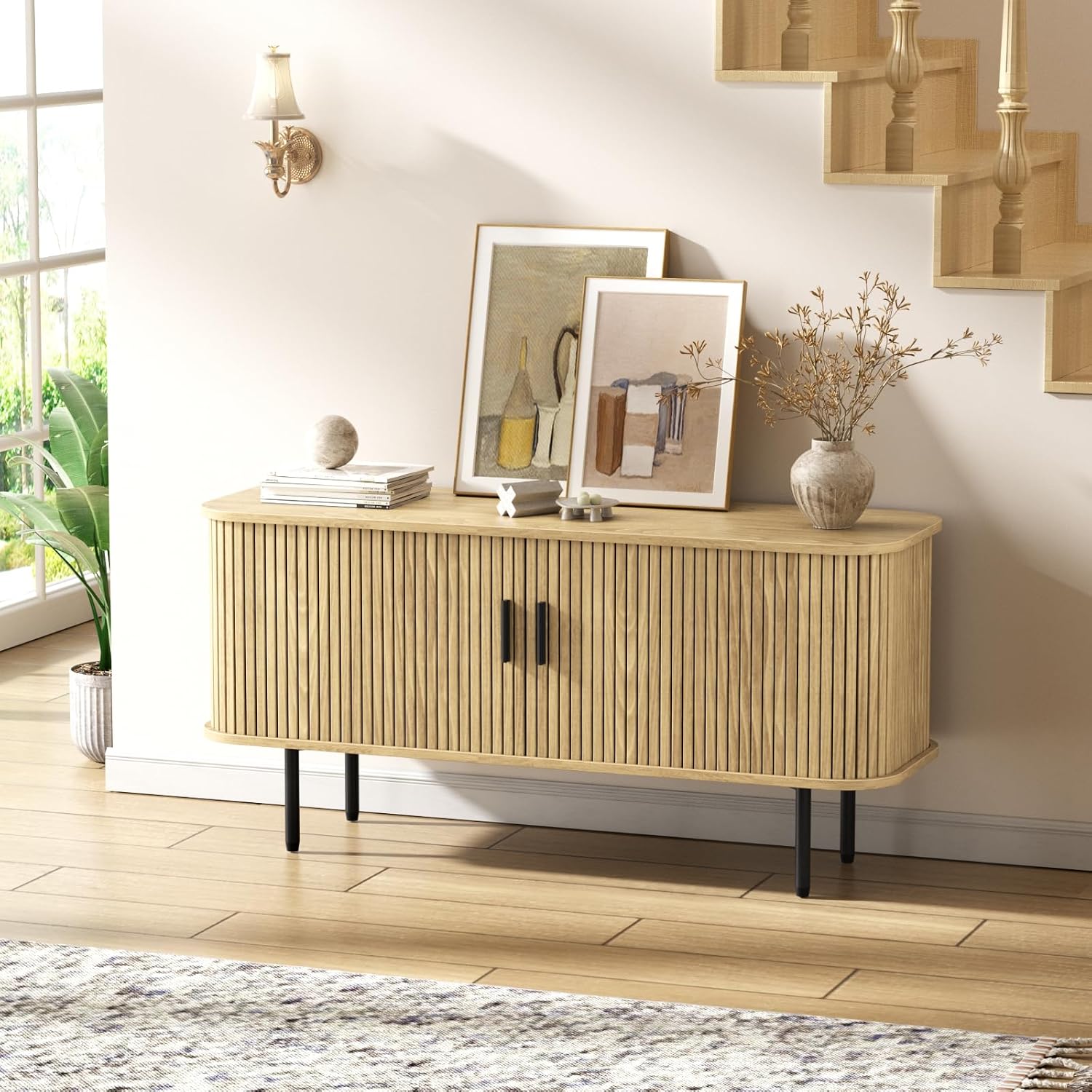Natürlicher geriffelter TV-Stä – Gaming Console Entertainment Center Bewertung und Preis