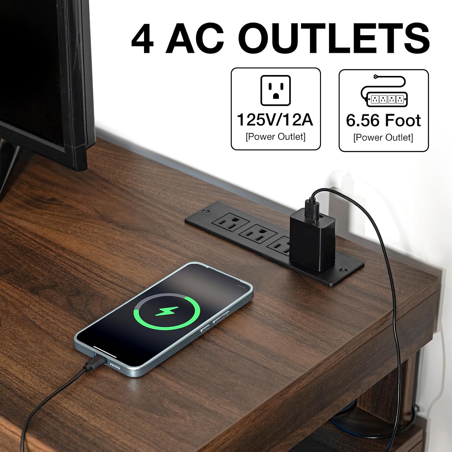 LED-TV-Ständer mit Steckdosen  – Gaming Console Entertainment Center Bewertung und Preis