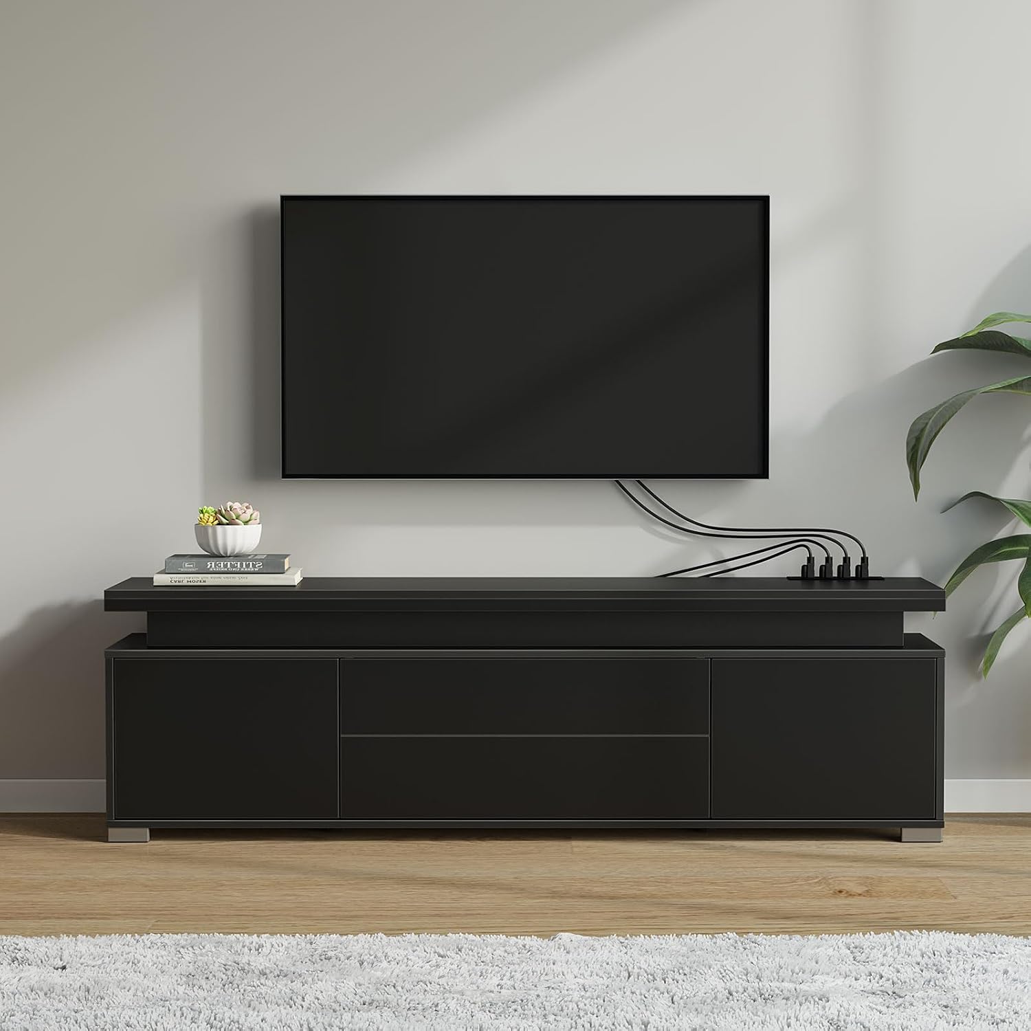 TV-Ständer mit Steckdose & LED – Gaming Console Entertainment Center Bewertung und Preis